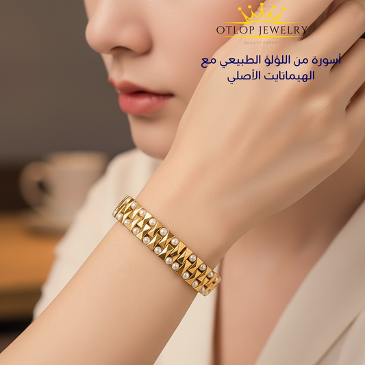 صناعه يدويه للجنسين من اللؤلؤ الطبيعي مع الهيماتايت الاصلي - كود 0627