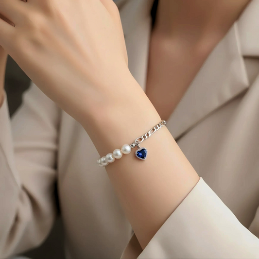 أسورة للجنسين من اللؤلؤ الطبيعي مع الفضه والزفير الأصلي – كود 5430