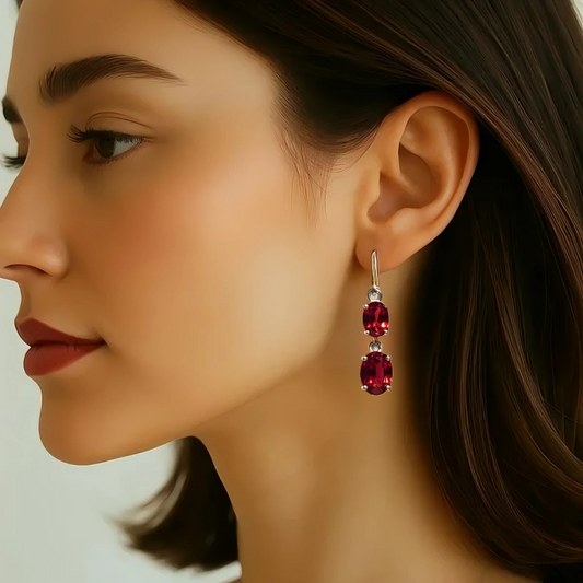 حلق من الياقوت الأصلي زنة 16 قيراط - كود 2630