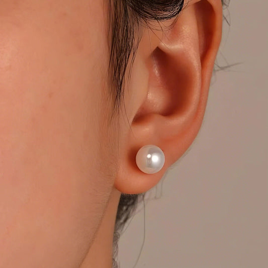 حلق من اللؤلؤ الطبيعي مع الفضه - كود 9900