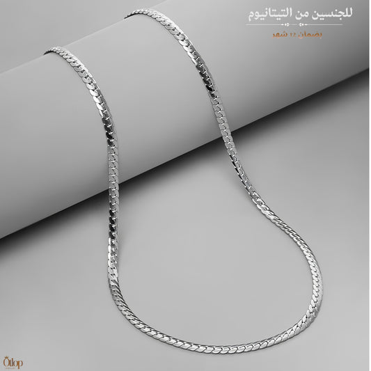 سلسلة من التيتانيوم مطلية بالروديوم – سلسلة للجنسين - كود 1006
