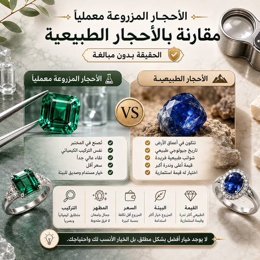 الأحجار المزروعة معمليًا مقارنة بالأحجار الطبيعية المستخرجه من المناجم: الحقيقة بدون مبالغة