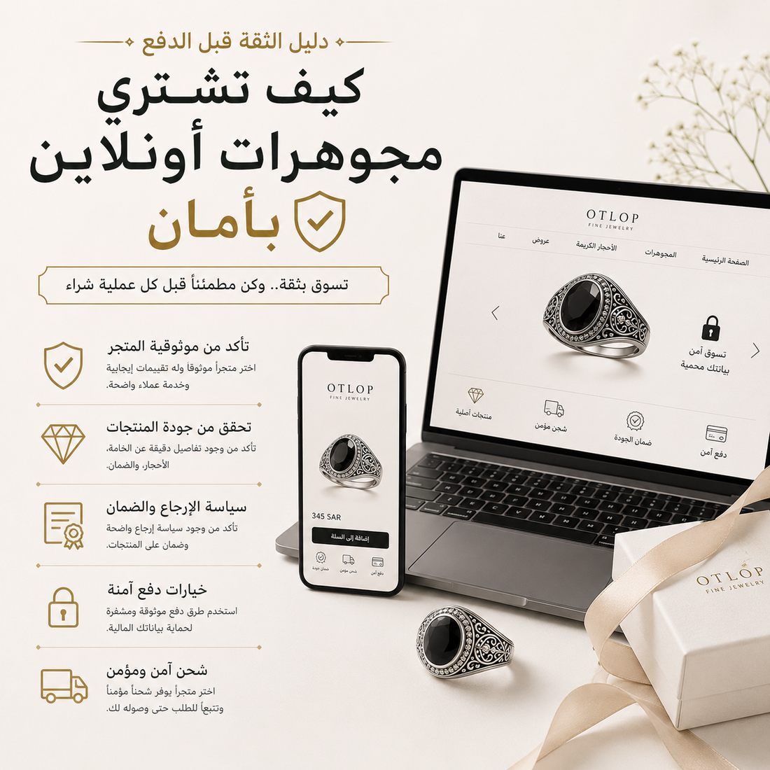 كيف تشتري مجوهرات أونلاين بأمان؟