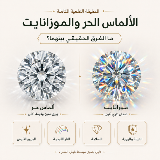 الفرق بين الألماس الحر والموزانايت والكيوبك زيركونيا — الحقيقة العلمية الكاملة