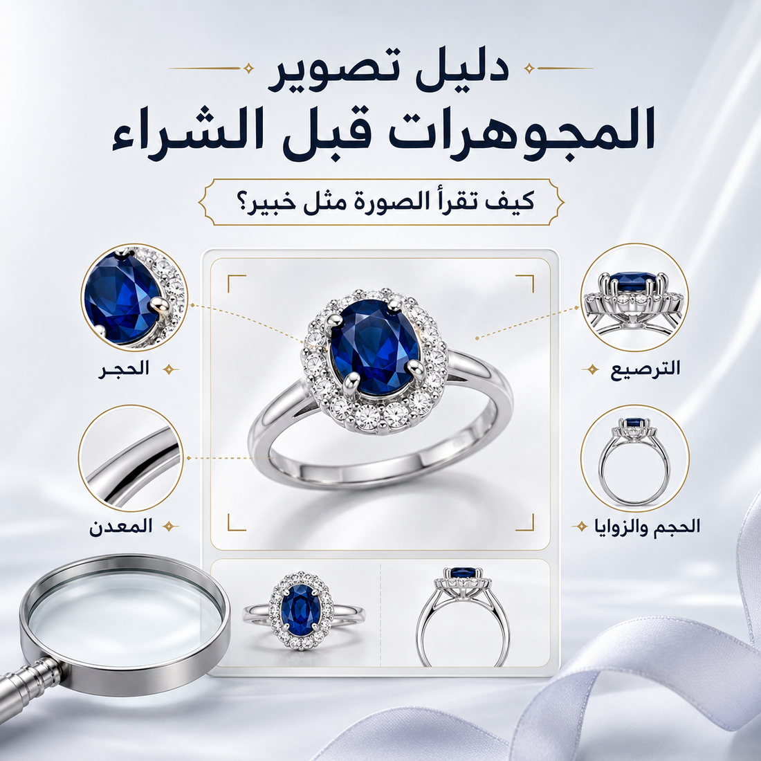 دليل تصوير المجوهرات قبل الشراء: كيف تقرأ الصورة مثل خبير؟