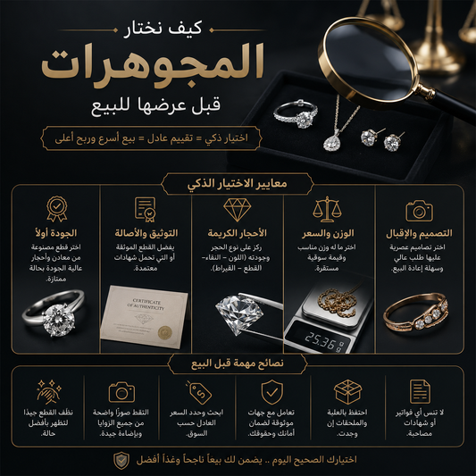 كيف نختار المجوهرات قبل عرضها للبيع؟