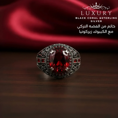 خاتم فضه تركي عيار 925 مع الكيبوك زيركونيا الأصلي - كود 04936