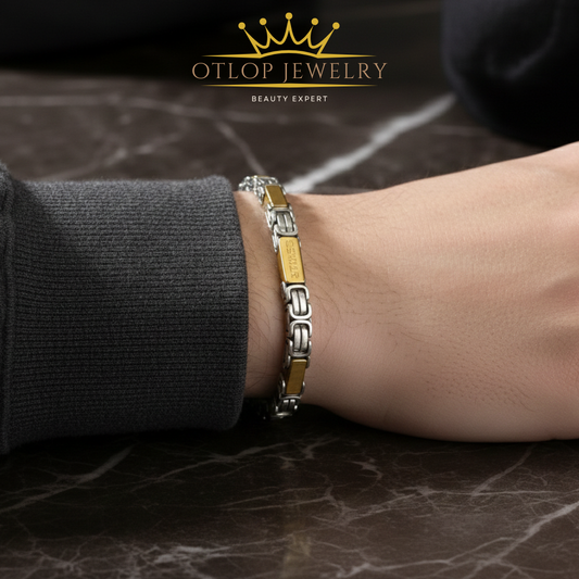 أسورة بيزنطي من الاستانلس ستيل عيار 316 تصلح للجنسين - كود 02020