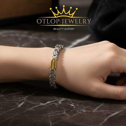 أسورة بيزنطي من الاستانلس ستيل عيار 316 تصلح للجنسين - كود 02020