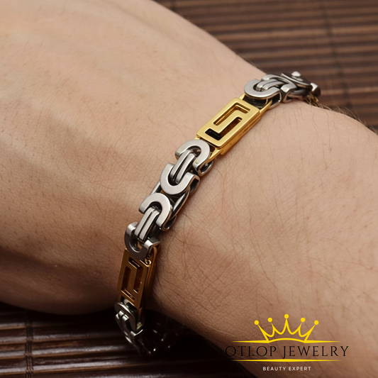 أسورة بيزنطي من الاستانلس ستيل عيار 316 تصلح للجنسين - كود 02920