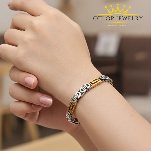 أسورة بيزنطي من الاستانلس ستيل عيار 316 تصلح للجنسين - كود 02920