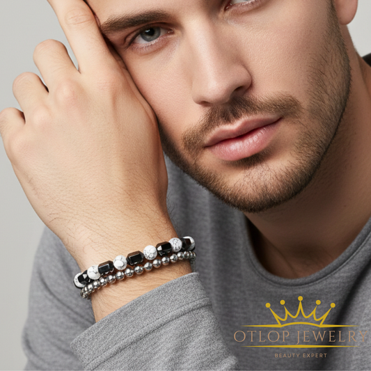 أسورتين من الهولايت الأصلي مع الهيماتايت. للجنسين - كود 03356