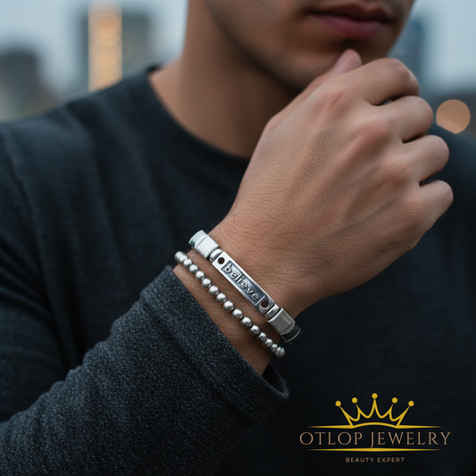 أسورتين بتصميم فريد وجديد. للجنسين، من الهيماتايت الطبيعي - كود 03336