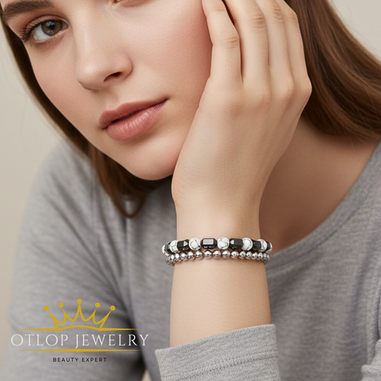 أسورتين من الهولايت الأصلي مع الهيماتايت. للجنسين - كود 03356