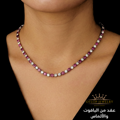 عقد من الياقوت الأصلي مع  الماس. للرجال وللنساء- كود 2456