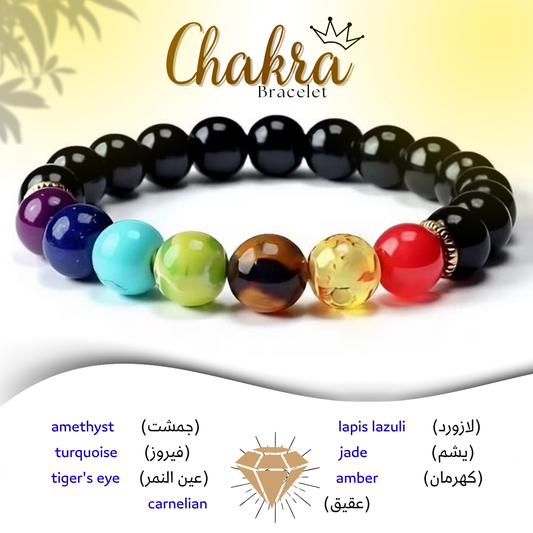الشاكرات السبع من الحجر الكريم الأصلي وبضمان سنه - كود 42
