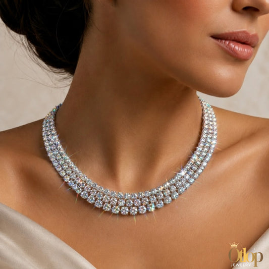 عقد تنس ثلاث طبقات ألماس - كود 330091