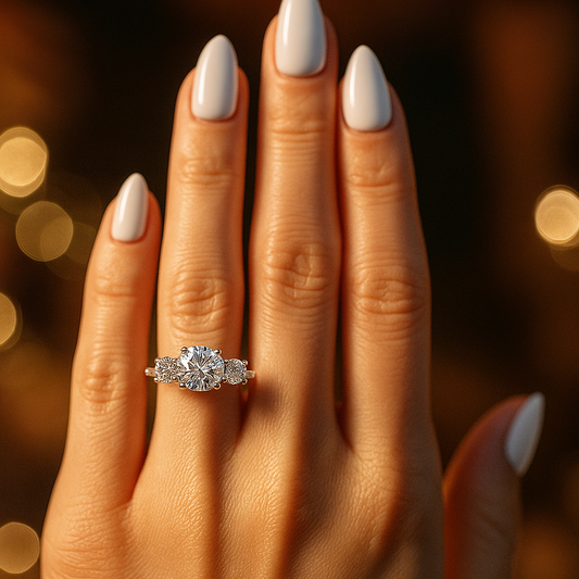 خاتم من الالماس Moissanite  هدية فاخرة للنساء، مجوهرات راقية- كود  901