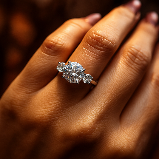 خاتم من الالماس Moissanite  هدية فاخرة للنساء، مجوهرات راقية- كود  901