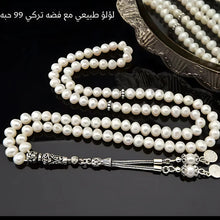تحميل الصورة إلى المعرض، سبحه من اللؤلؤ الطبيعي مع الفضه التركي  - كود 124
