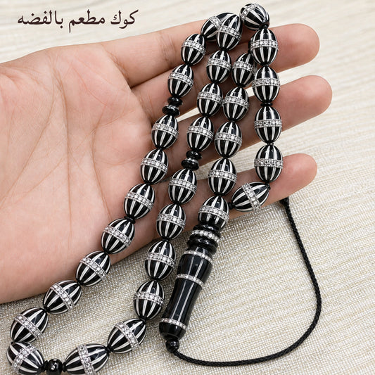 سبحة كوك مطعمة بأطواق من الفضة 925 – كود 1898