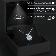 تحميل الصورة إلى المعرض، حلق و سلسلة من الالماس النقي بوزن 2 قيراط لكل حجر، مصنوعة من الفضة- كود 861
