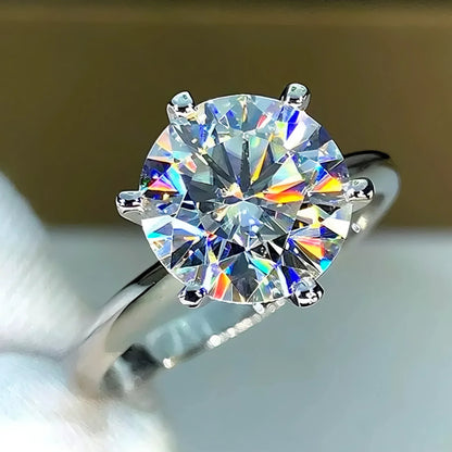 خاتم 4 قيراط من الالماس Moissanite  ، خاتم خطوبه، سوليتير ، هدية فاخرة للنساء، مجوهرات راقية- كود 976