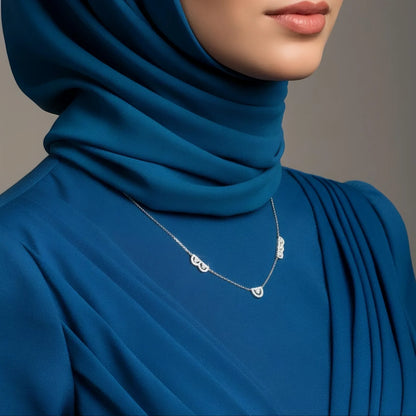 سلسله من الفضه مطليه بالبلاتين ومرصعه بالكيوبك زيركونيا شبيه الماس - كود 6004