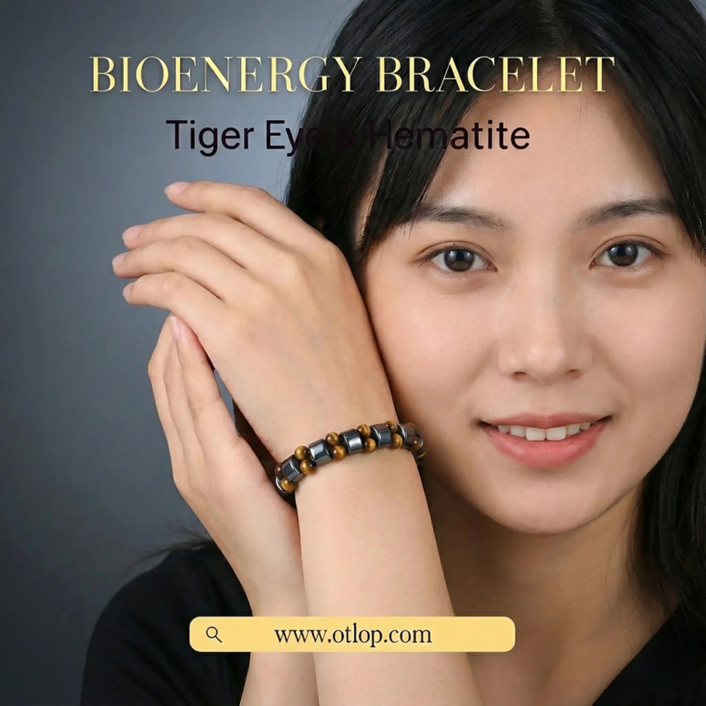 اسورة هيماتيت مع حجر العقيق الطبيعي (صفين) - كود 4800