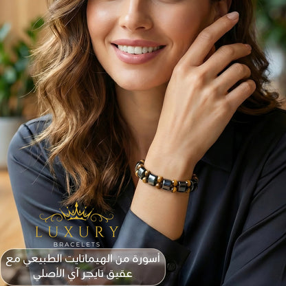 اسورة هيماتيت مع حجر العقيق الطبيعي (صفين) - كود 4800