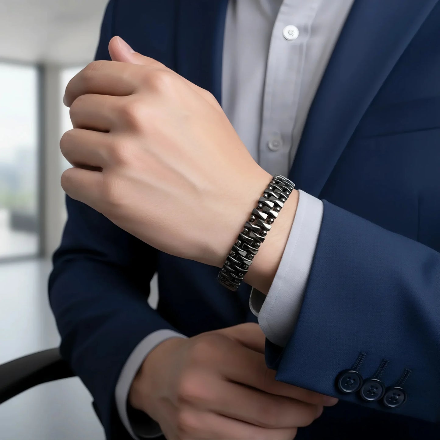 أسورة ثلاث صفوف صناعة يدوية من الهيماتايت الطبيعي -كود 8639 (Copy)