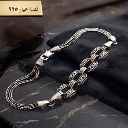 أسورة بتصميم إيطالي من الفضة الخالصة 925 - كود 34455