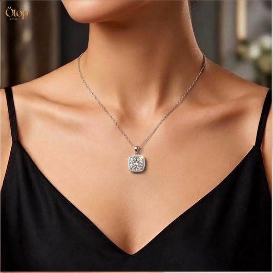 سلسلة من الفضة 925 مع ألماس موزانايت - كود 6060