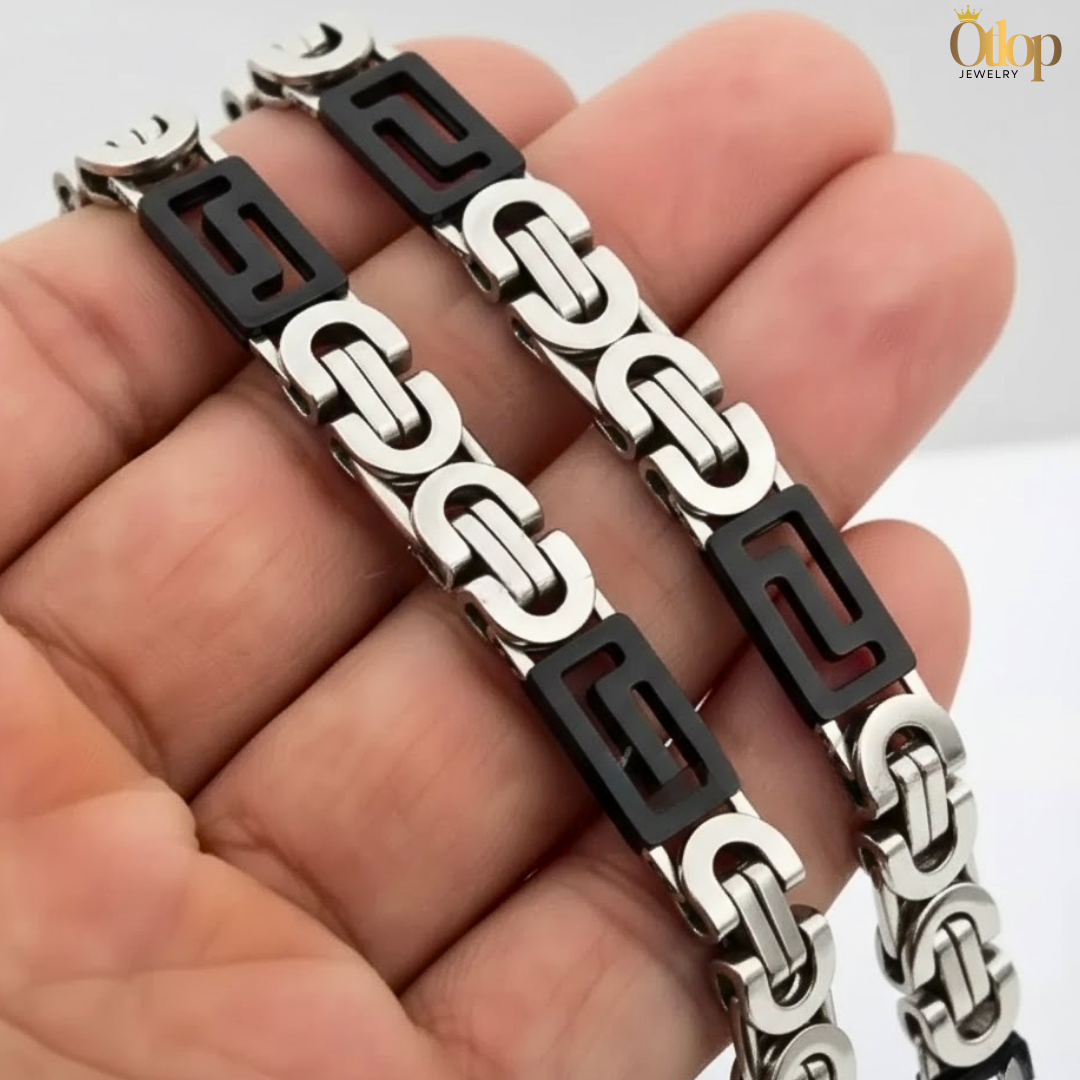 أسورة بيزنطي من الاستانلس ستيل عيار 316 تصلح للجنسين - كود 02920