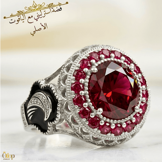 خاتم رجالي تصميم  إيطالي  / فضة ٩٢٥ - كود 0475