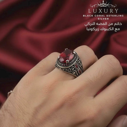 خاتم فضه تركي عيار 925 مع الكيبوك زيركونيا الأصلي - كود 04936