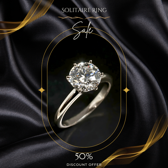 خاتم 4 قيراط من الالماس Moissanite  ، خاتم من ألماظ الموزانايت، سوليتير ، هدية فاخرة للنساء، مجوهرات راقية- كود 976